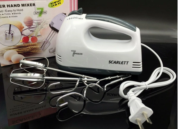 Dụng cụ đánh trứng bằng điện cao cấp - Máy đánh trứng làm bánh đơn giản, dễ sử dụng và vệ sinh sau khi sử dụng - Máy đánh trứng 7 mức độ Scarlet cao cấp siêu bền, KHUYẾN MÃI SỐC