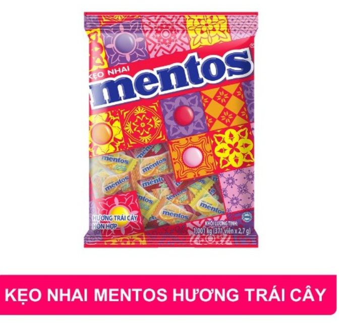 KẸO NHAI MENTOS HƯƠNG TRÁI CÂY HỖN HỢP 1KG