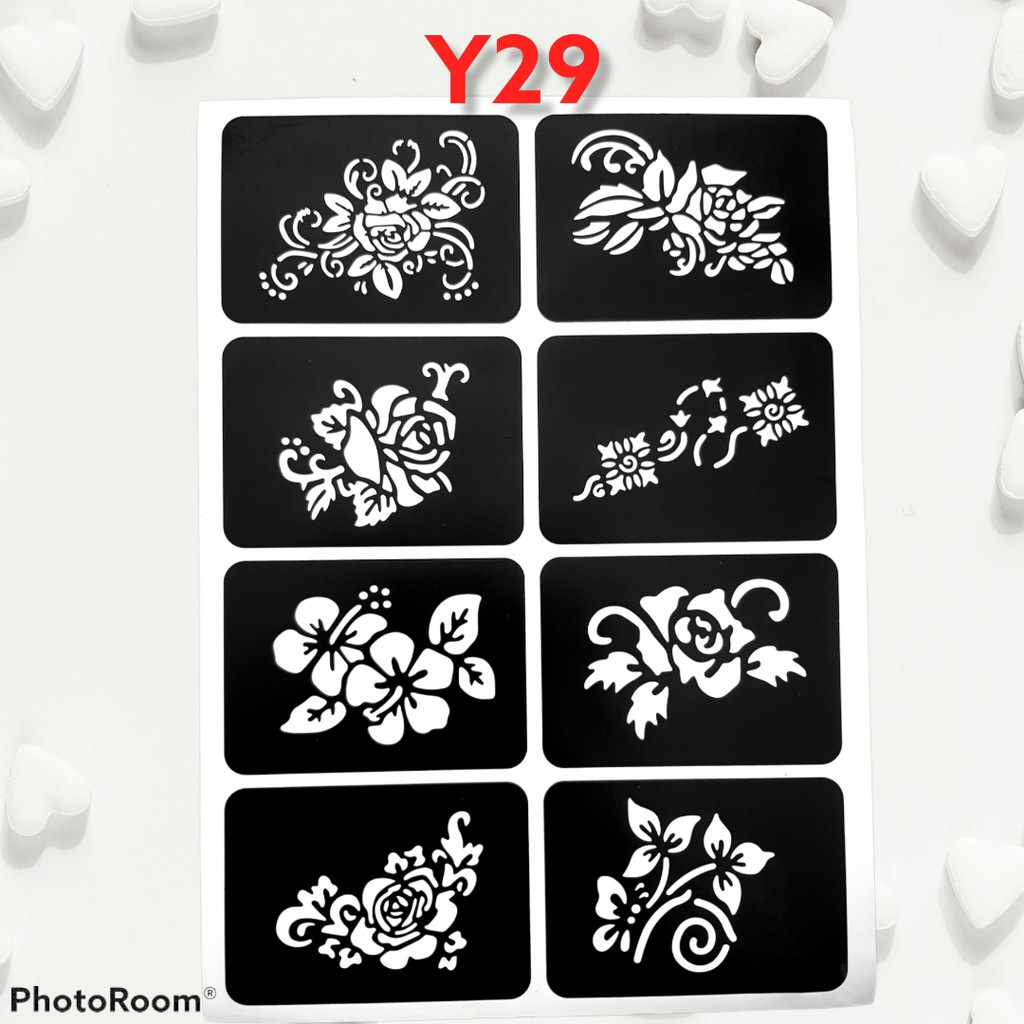 Khuôn hình xăm hoa hồng mã Y29