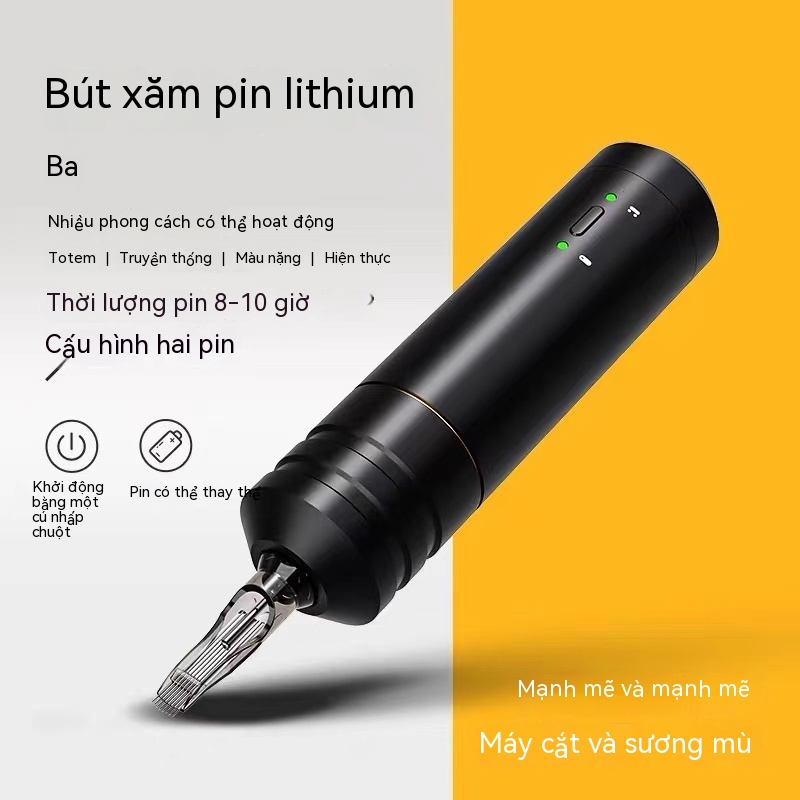 Ambition Máy xăm pen Sol Nova Unlimited Wireless Tattoo Pen Machine For Tattoo Artist Body Art Rotary Tattoo Machine