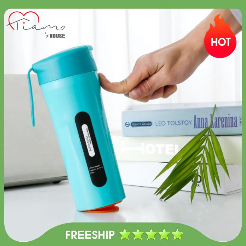 Bình uống nước, ly chống đổ ngã inox 350ml