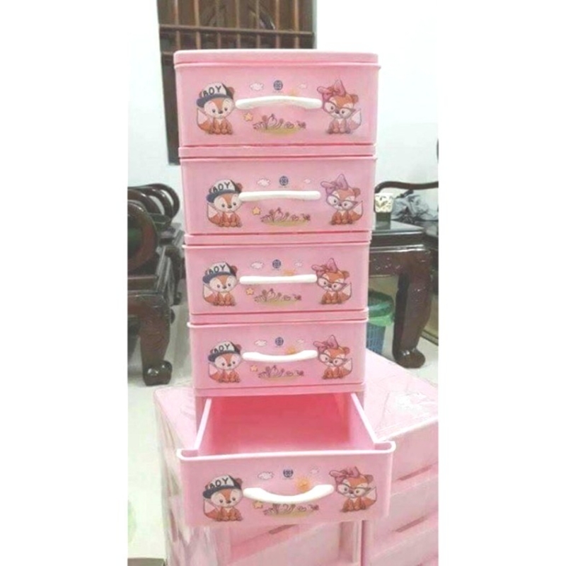 Tủ nhựa mini 4-5 tầng màu hồng , xanh , trắng