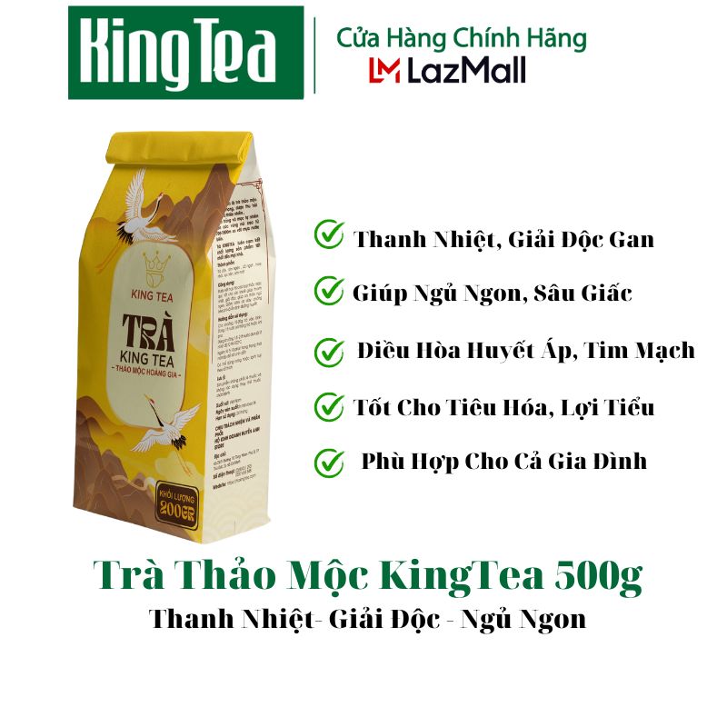 Trà Kingtea 500g - Trà Thảo Mộc Hỗ Trợ Thanh Nhiệt, Giải Độc Mát Gan, Giúp Ngủ Ngon, Ổn Định Đường Huyết