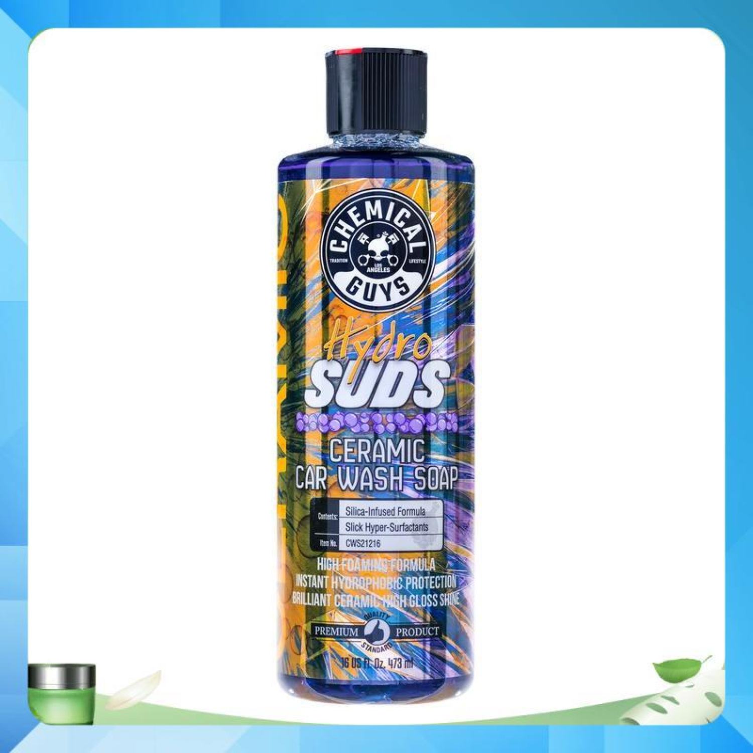 Nước rửa xe chứa ceramic tạo bóng, bảo vệ mặt sơn chemical guys hydro suds car soap - 473ml