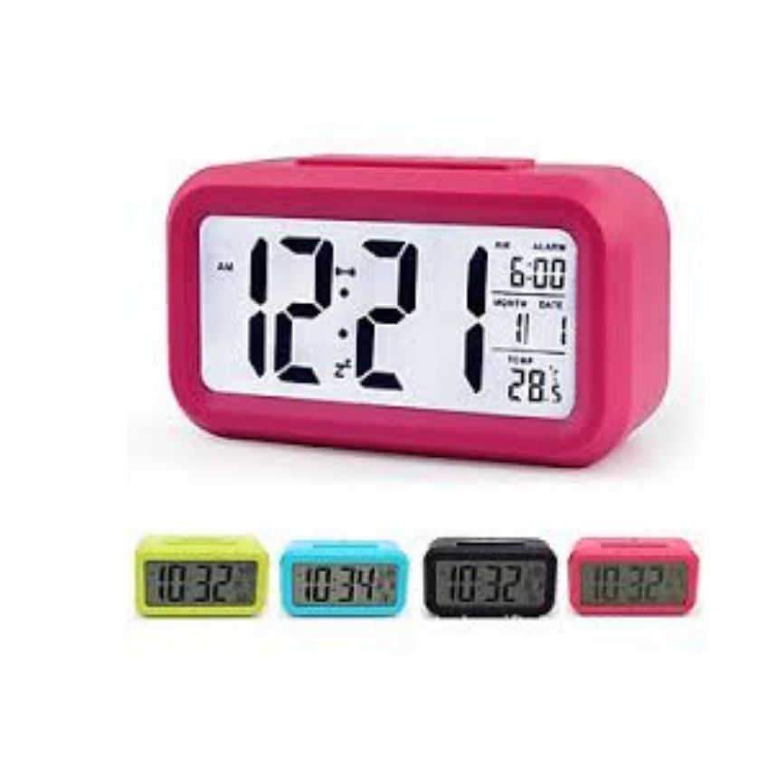 Đồng hồ báo thức điện tử kỹ thuật số để bàn với đèn LED nền cảm biến đa chức năng màu ngẫu nhiên home smart