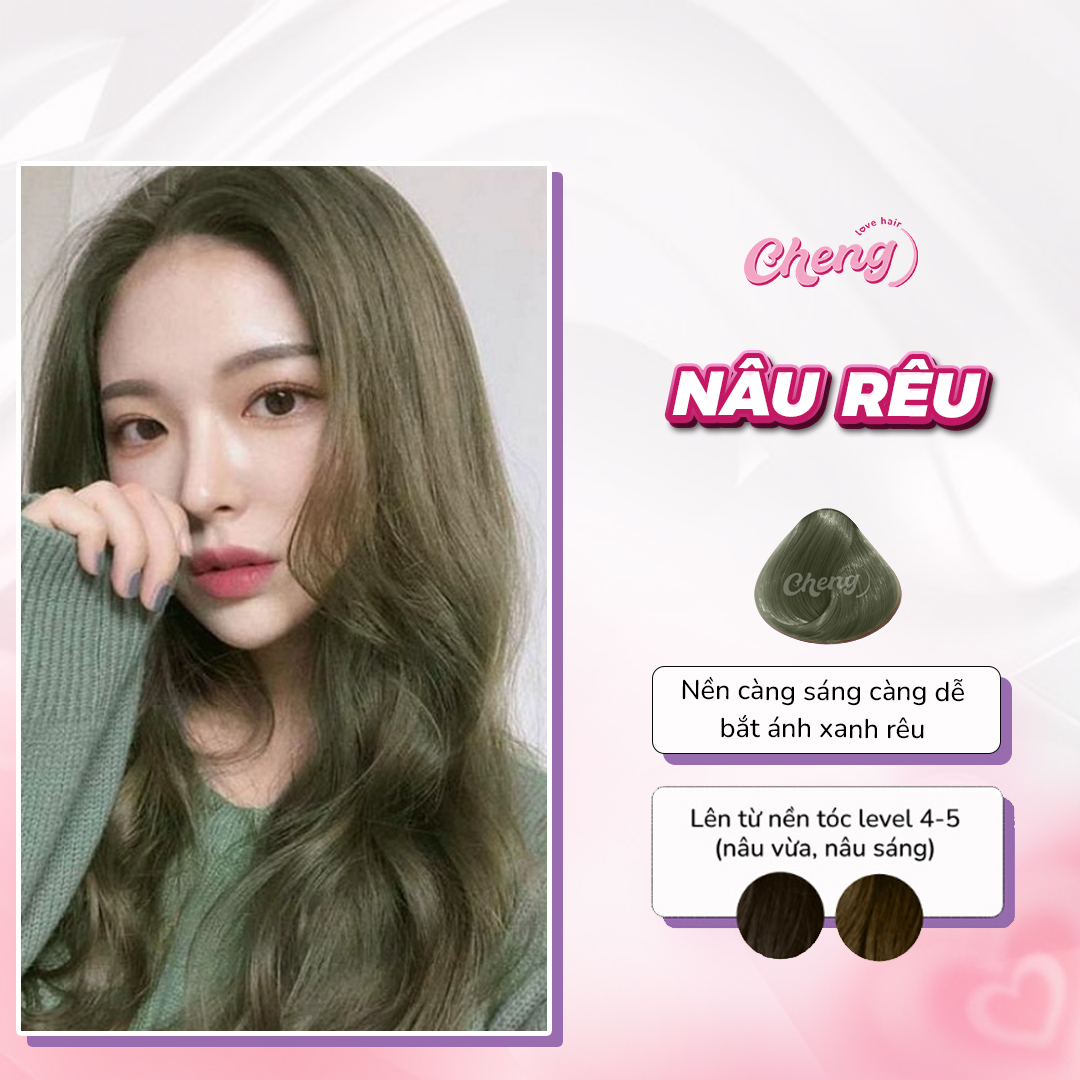 Thuốc Nhuộm Tóc Màu NÂU RÊU Không Tẩy | Chenglovehair Chenglovehairs