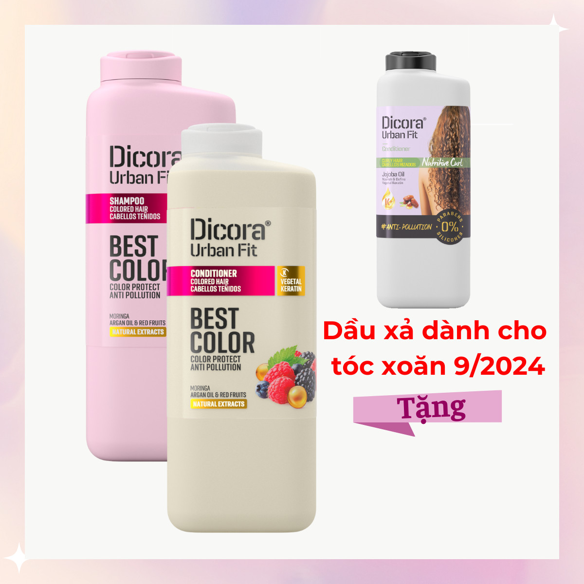 Cặp dầu gội xả làm mềm, giữ màu cho tóc nhuộm Dicora Urban Fit Argan Oil 400ml - BioTopcare Official
