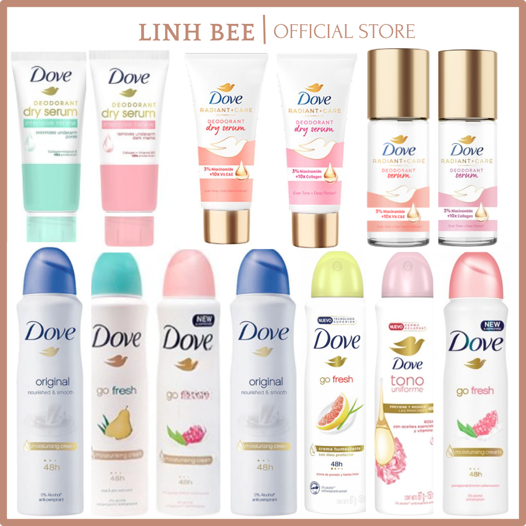 Xịt khử mùi nữ Dove Nhiều Mùi 150ml - Xịt khử mùi hôi nách