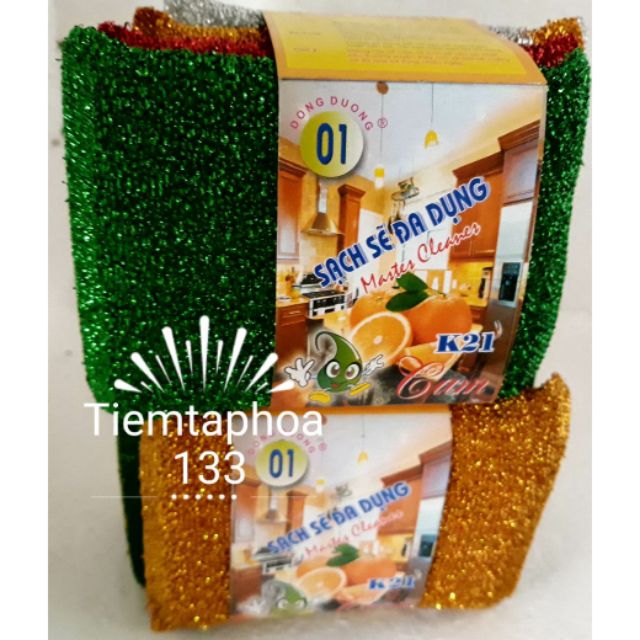 Combo 4 miếng mút cước rửa chén kim tuyến k