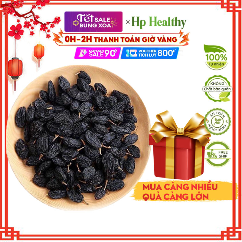 500G Nho Đen Còn Cuống Nhập Khẩu Chile Không Hạt Hp Healthy