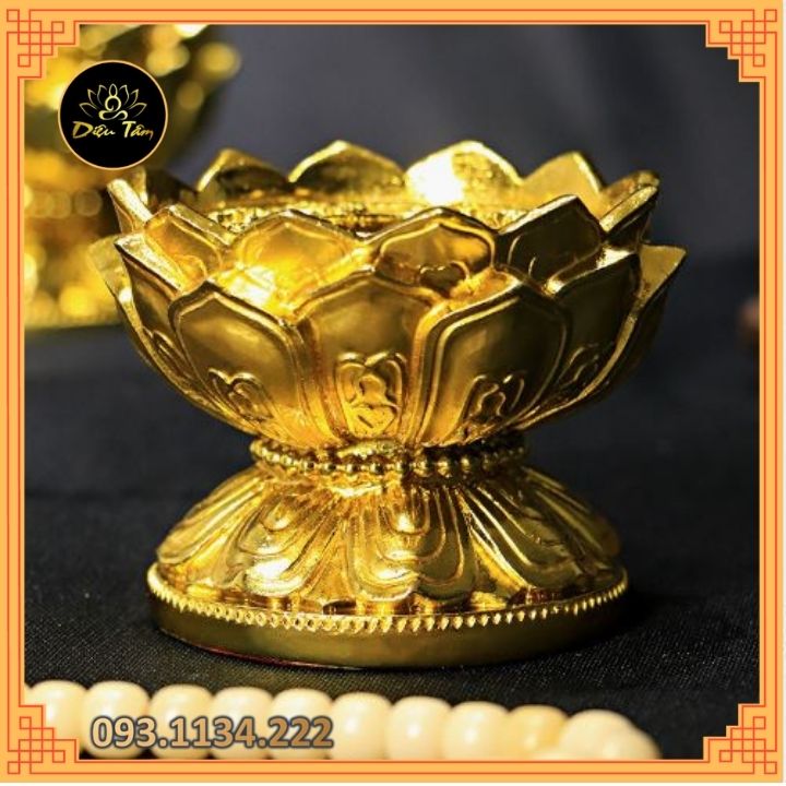 Đế kinh luân hình sen bát cát tường đế để bánh xe Chú om mani padme hum pháp khí mật tông