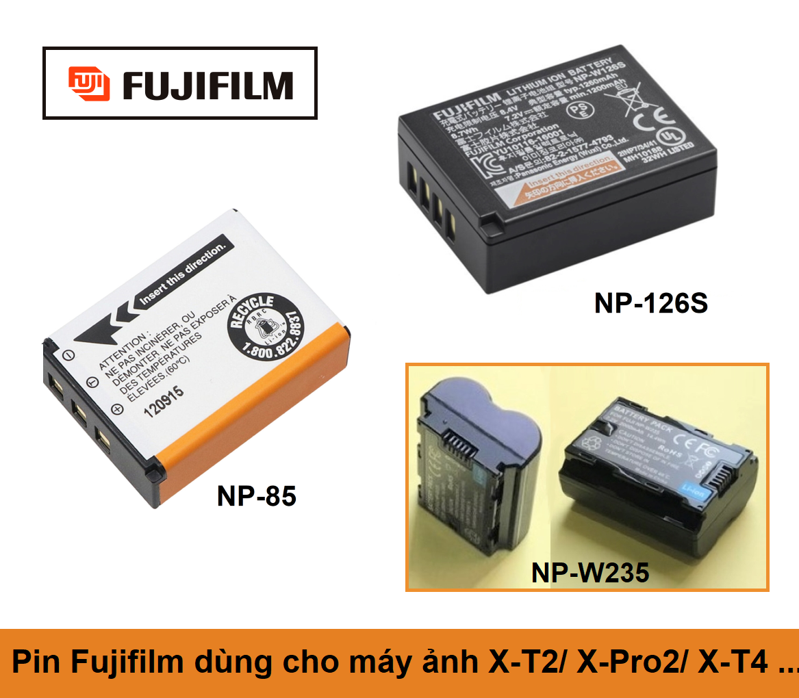 Pin, sạc máy ảnh fujifilm np-126s - bc-w126 & np-85/95 dùng cho các dòng máy ảnh fujifilm x series và fujifilm finepix sl240, sl245, sl260, sl280, sl285, sl300, sl305, sl1000