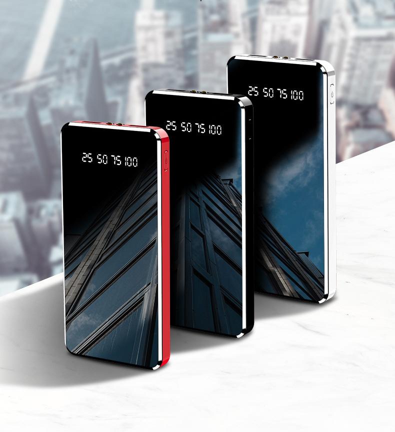 [HCM][ GIAO HÀNG CỰC NHANH ] PIN SẠC DỰ PHÒNG MẶT GƯƠNG 30000MAH - SẠC CÙNG LÚC 2 THIẾT BỊ - MẶT GƯƠNG CHỐNG XƯỚC - AN TOÀN KHI SỬ DỤNG