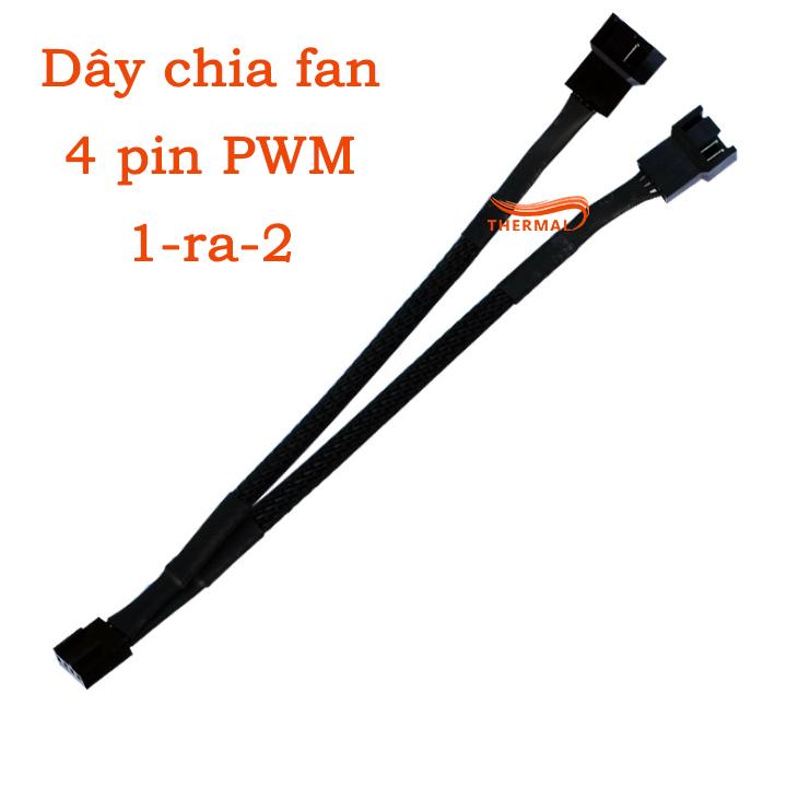 Dây chia fan 4pin 1-to-2 [ThermalVN] - Mở rộng chân cắm quạt fan case, dây bọc lưới