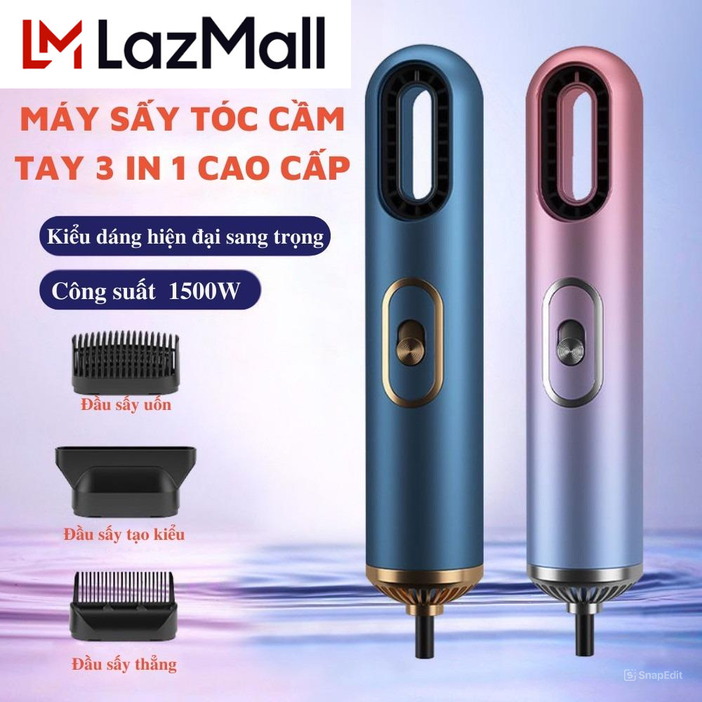(FREESHIP) LazMall Hôm Nay GIẢM SỐC Máy Sấy Uốn Xoăn Tóc Tạo Kiểu Đa Năng Công Nghệ Xiaomi Chính Hãng Máy Sấy Tóc Đa Năng Không Cánh 3 Đầu Lược, Máy sấy tóc tạo kiểu 3 in 1 thông minh, sấy tóc nuôi dưỡng tóc chuẩn salon công suất lớn tặng kèm 3 đầu