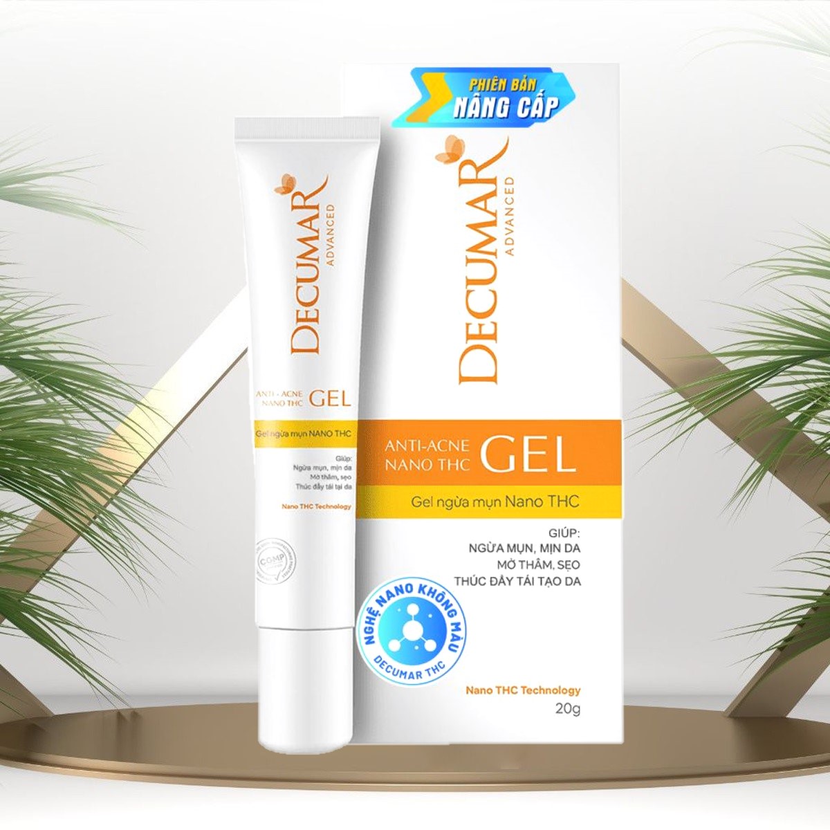 Gel Ngừa Mụn Decumar Advanced White Kem Ngừa Mụn Từ Nghệ Trắng Decumar Advance Nano Curcumin  White Anti-Acnes Nano THC Gel 20g