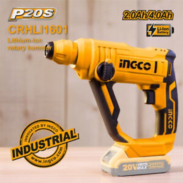 Máy khoan bê tông dùng pin 20v ingco crhli1601