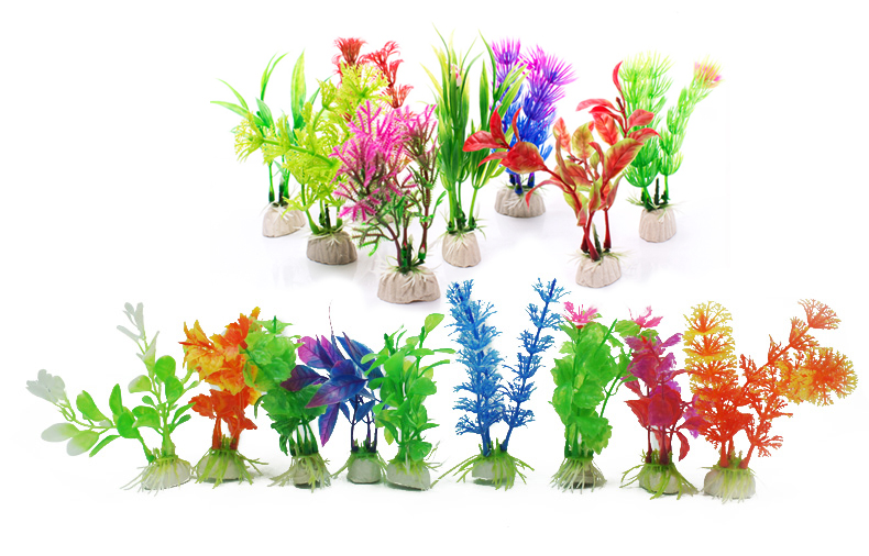 Cây giả trang trí bể cá như hình ngẫu nhiên - 1 cây