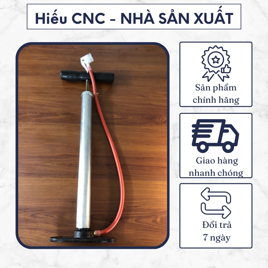Bơm tay chuyên dụng dành cho xe đạp kèm đầu bơm đa năng chất lượng tiện dụng