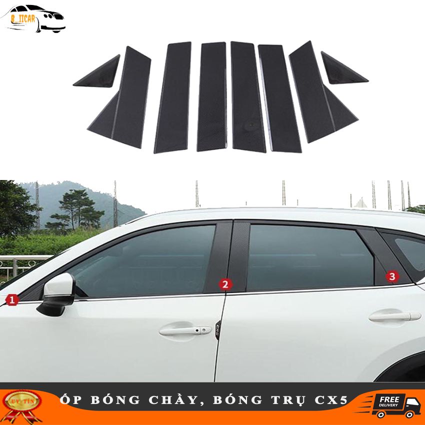 Ốp Bóng Chầy, Bóng Trụ xe Mazda CX5 2018- 2021 hàng đẹp tráng gương xuất sắc