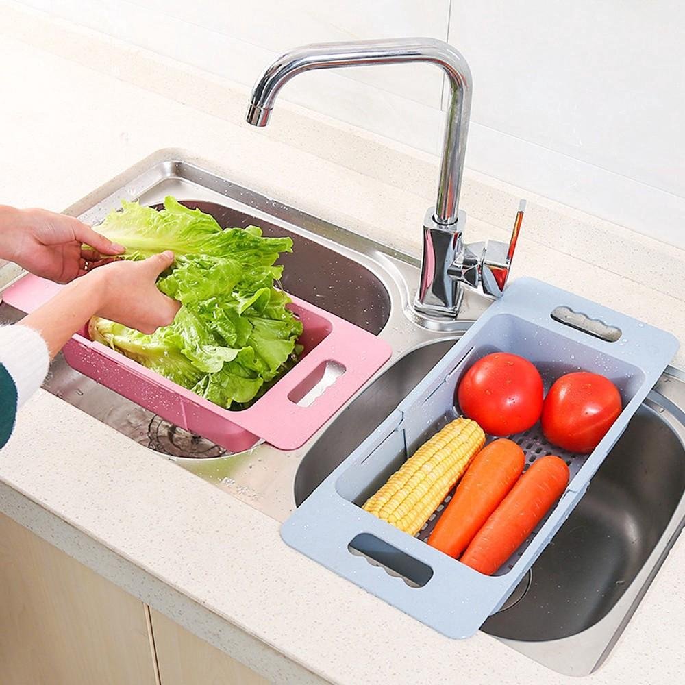 Khay gác chậu rửa đa năng thu gọn, rổ gác bồn rửa chén Song Long 3007