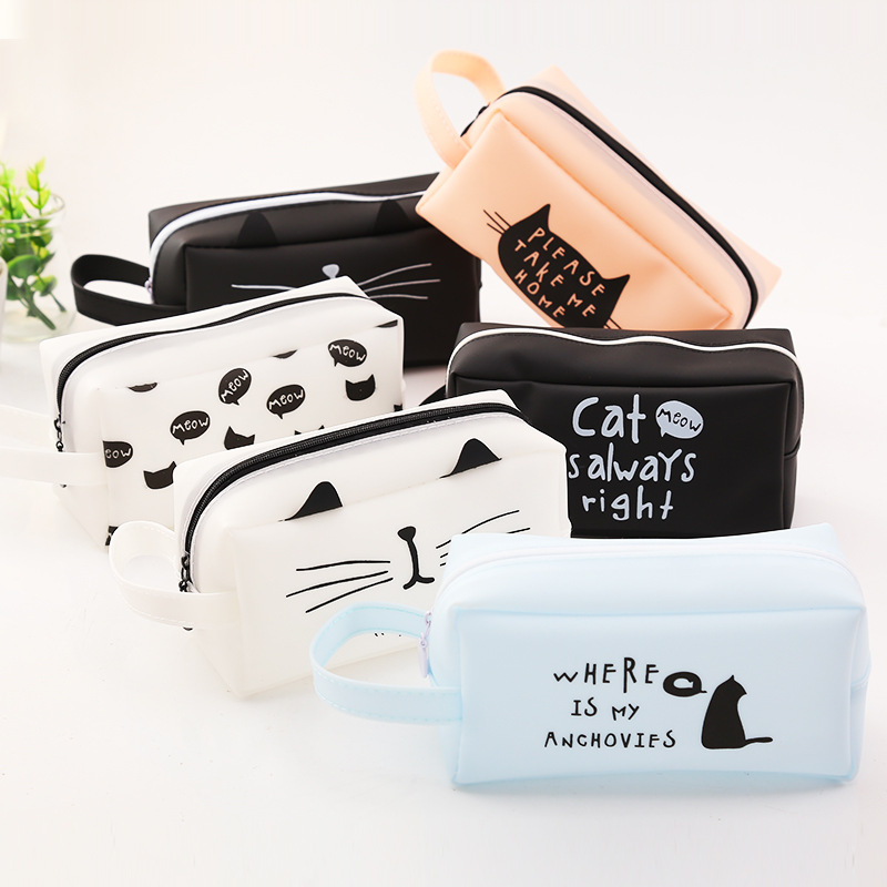 HỘP ĐƯNG BÚT BẰNG DA PU HÌNH MÈO MEOW CUTE DỄ THƯƠNG ( Nhiều màu) - [ Hộp bút #Túi đưng bút #Bóp đựng bút #Ví đưng bút ]