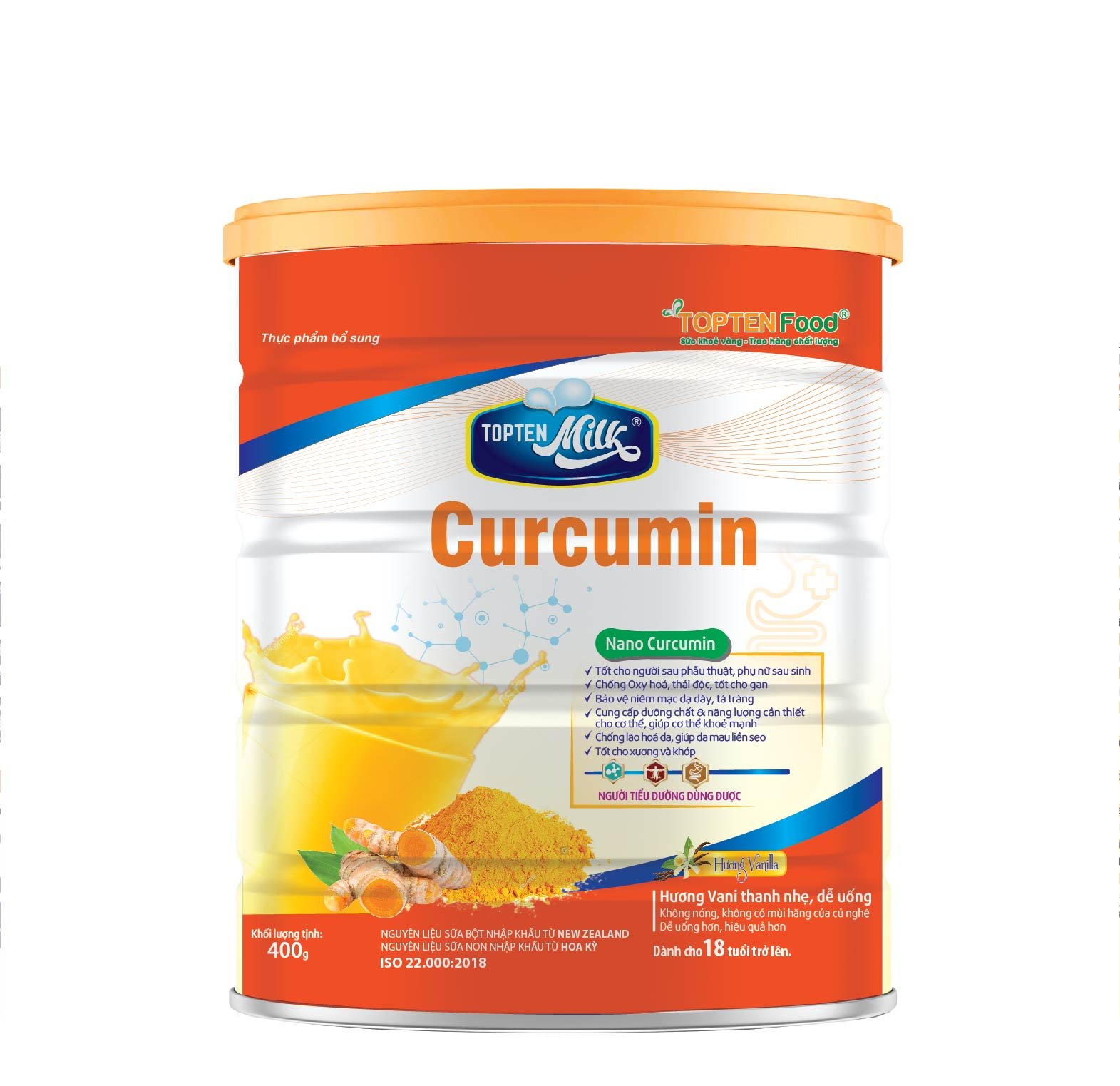 Sữa hỗ trợ dạ dày Curcumin (H/800gr) - Sữa nghệ - sữa bao tử - dùng được cho bệnh nhân tiểu đường