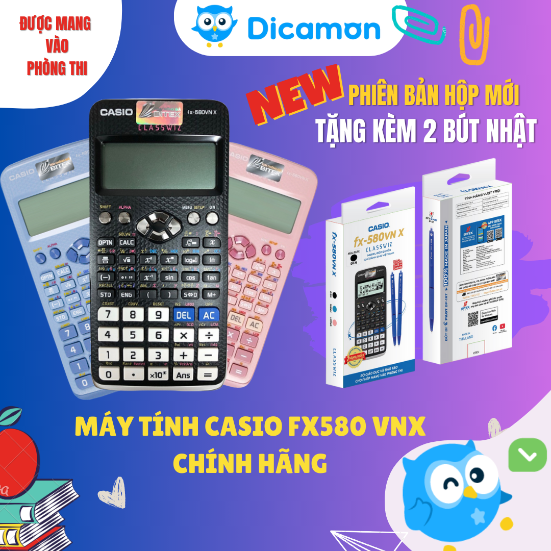 Máy tính Casio FX-580VN X chính hãng bảo hành 7 năm - Dicamon Shop