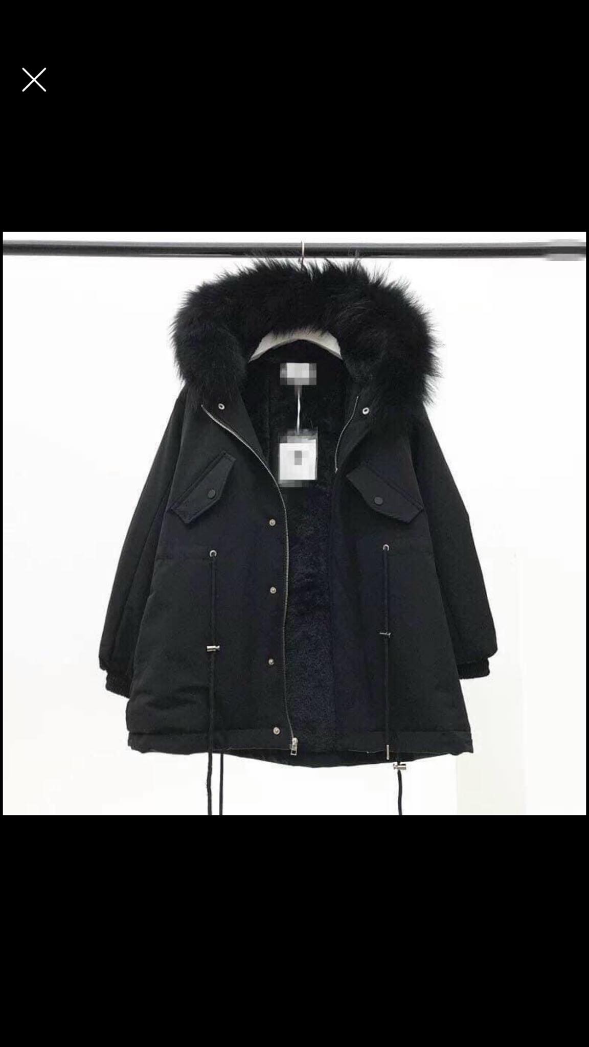 ÁO PARKA NỮ MÀU ĐEN LÓT LÔNG DÀY ẤM SIÊU ĐẸP, THỜI TRANG 1993