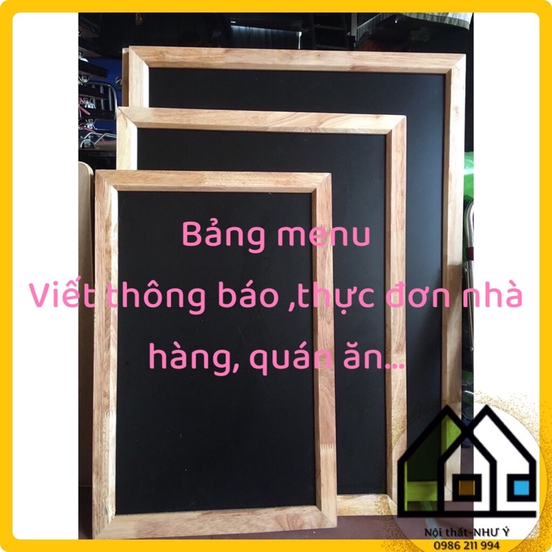 Bảng menu để nhà hàng quán ăn khung gỗ cao su chất lượng cao