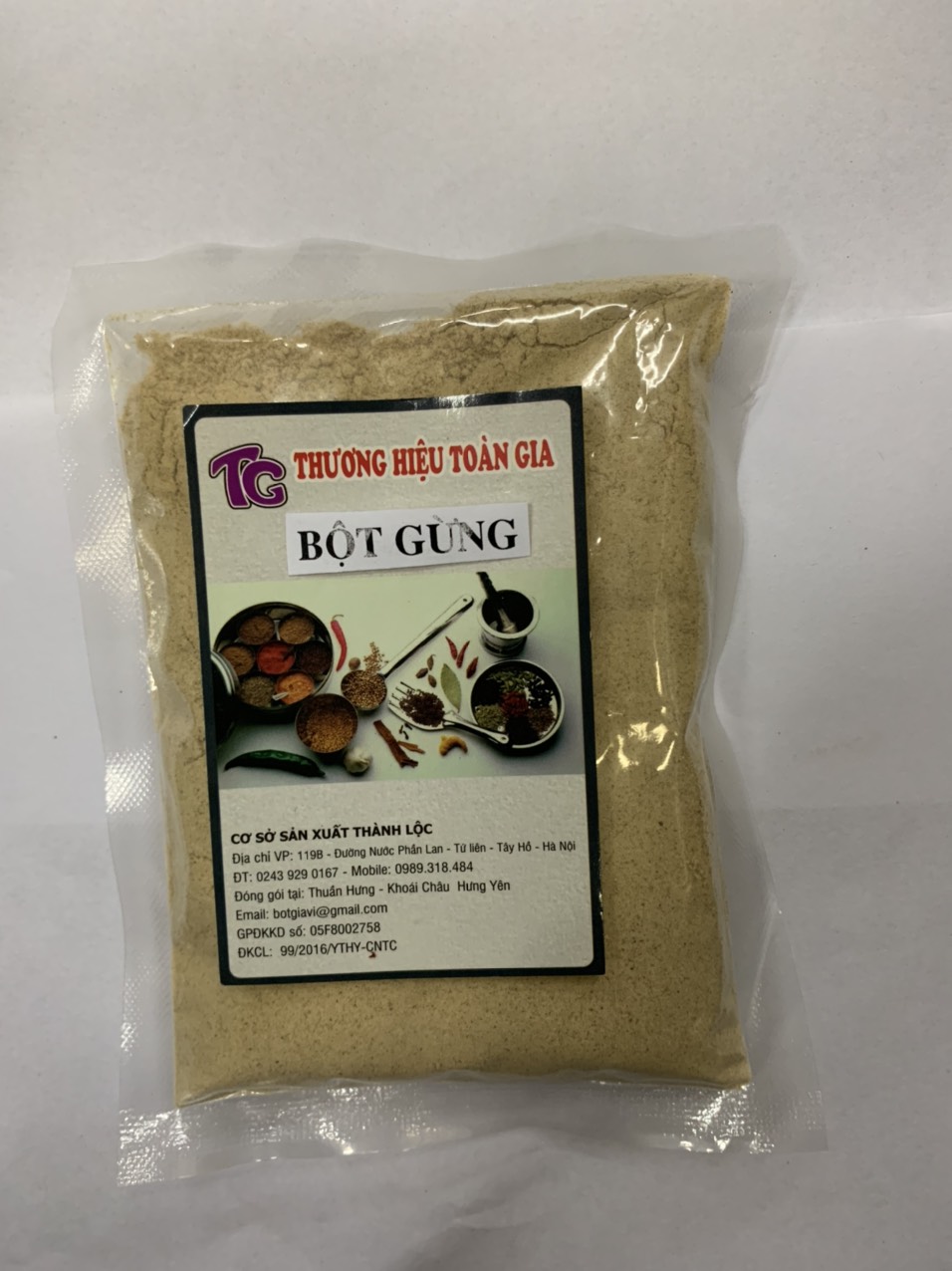 Bột gừng nguyên chất Ginger Power gói 100gr, 500gr - chăm sóc sức khỏe, nguyên liệu làm bánh, gia vị cho món ăn ngon