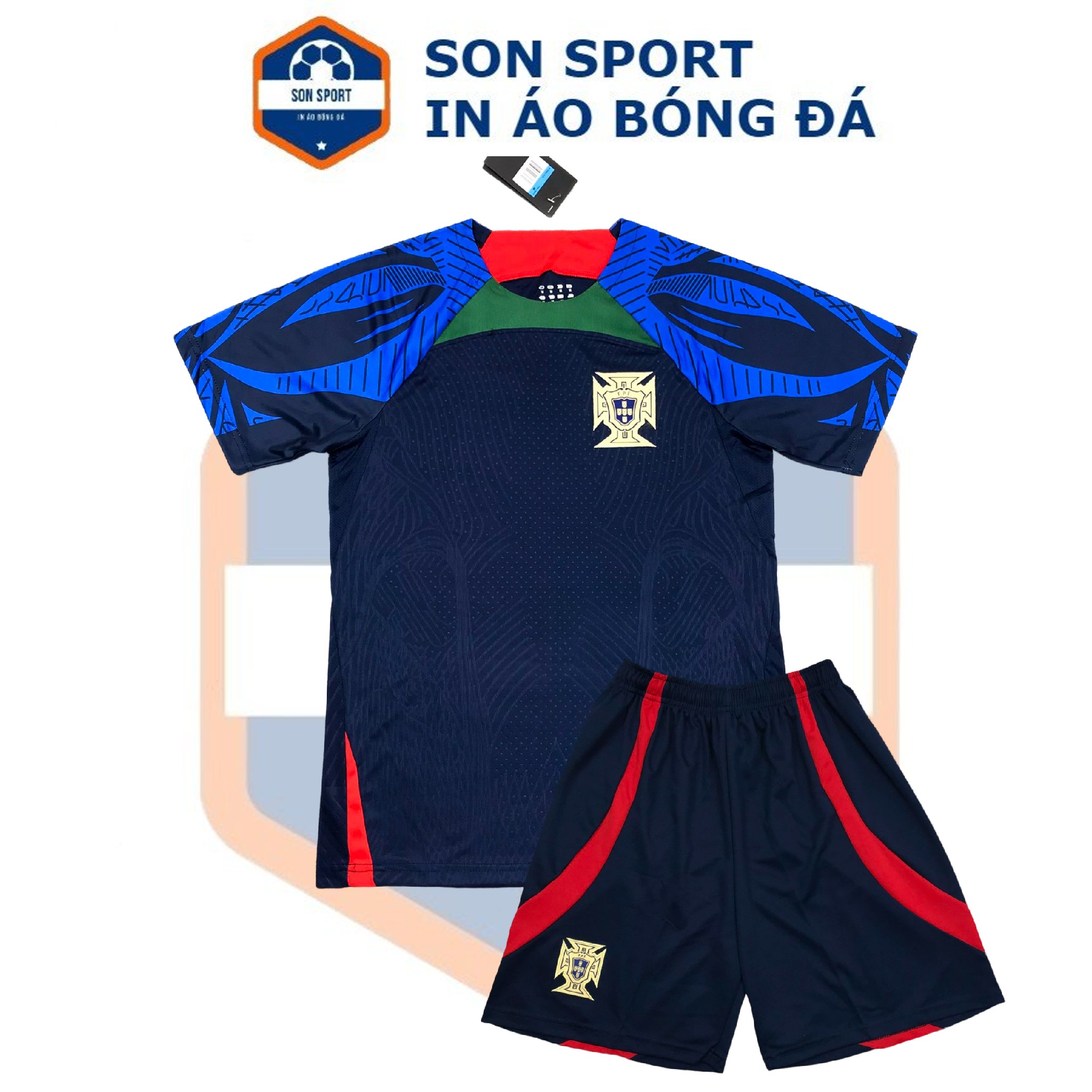 Bộ quần áo bóng đá Fex thái Đội tuyển Bồ Đào Nha xanh than