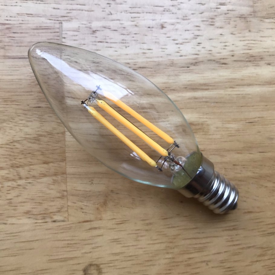 Bóng đèn led nến giả dây tóc edision 4 đường led - 4w đuôi e14