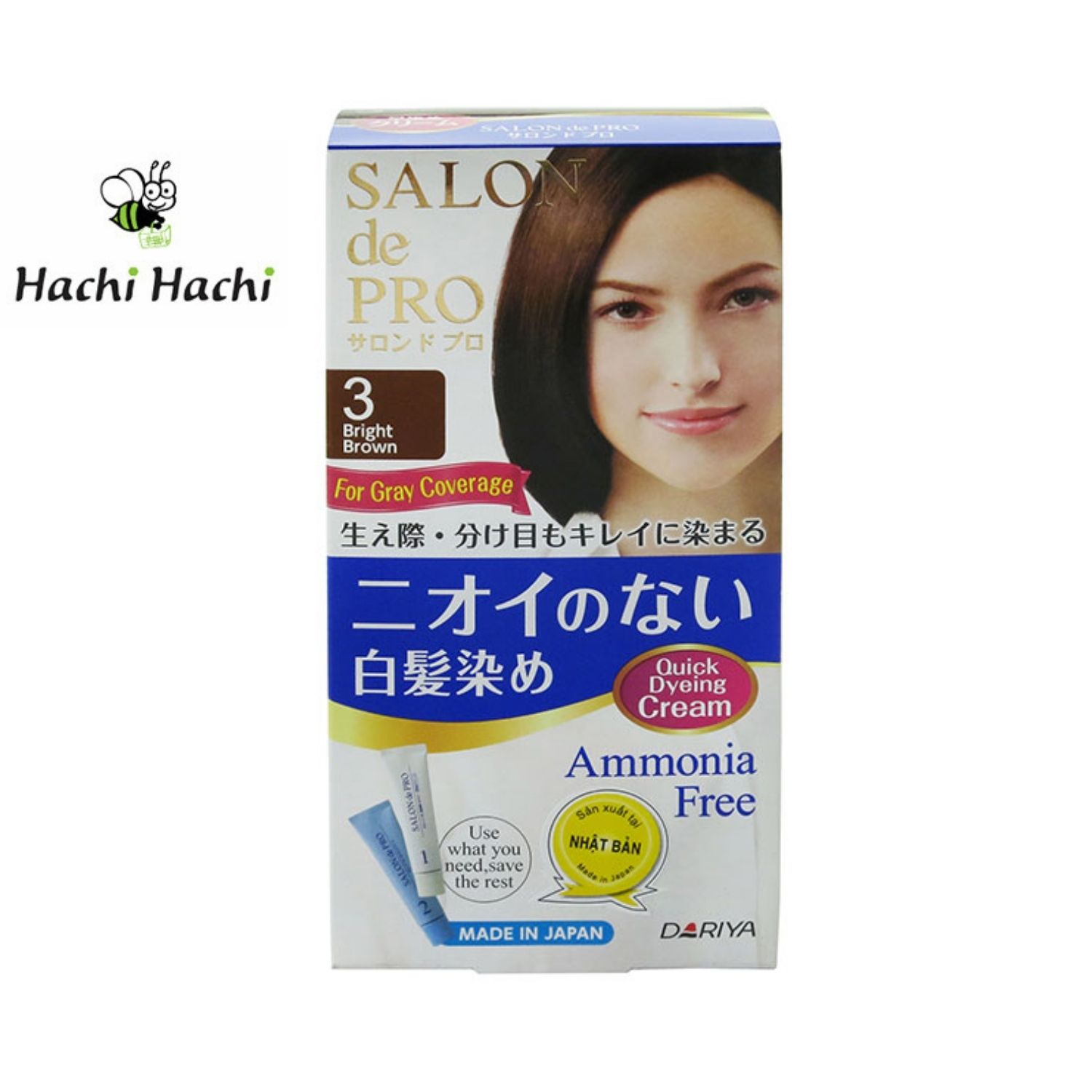 Kem nhuộm tóc bạc không mùi Salon De Pro 3 (Màu nâu sáng) - Hachi Hachi Japan Shop