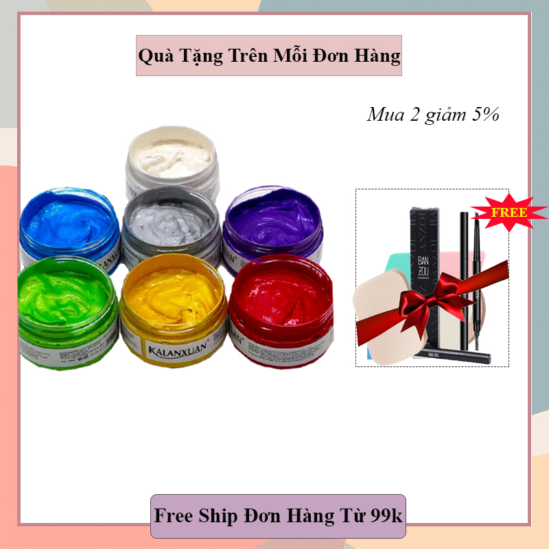 ( FREE SHIP TOÀN QUỐC )Sáp vuốt tóc KALNAXUAN đổi màu tạm thời,lên màu cực chuẩn,siêu mềm mượt,đủ màu,dễ dàng tạo kiểu