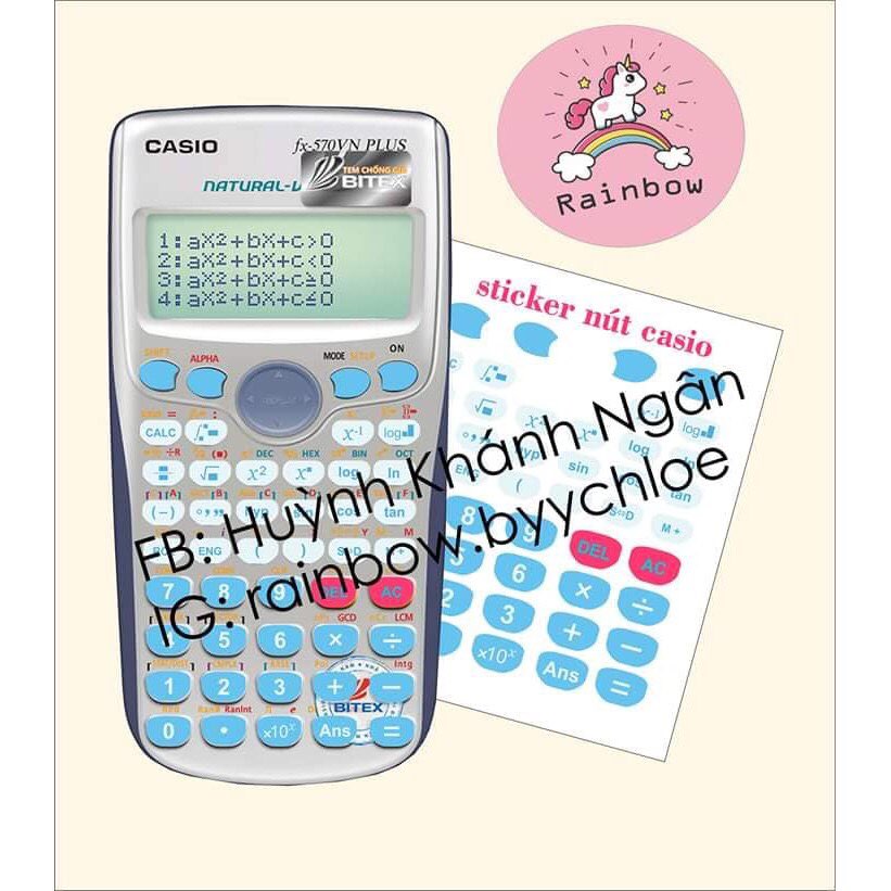 Sticker dán nút máy tính bỏ túi