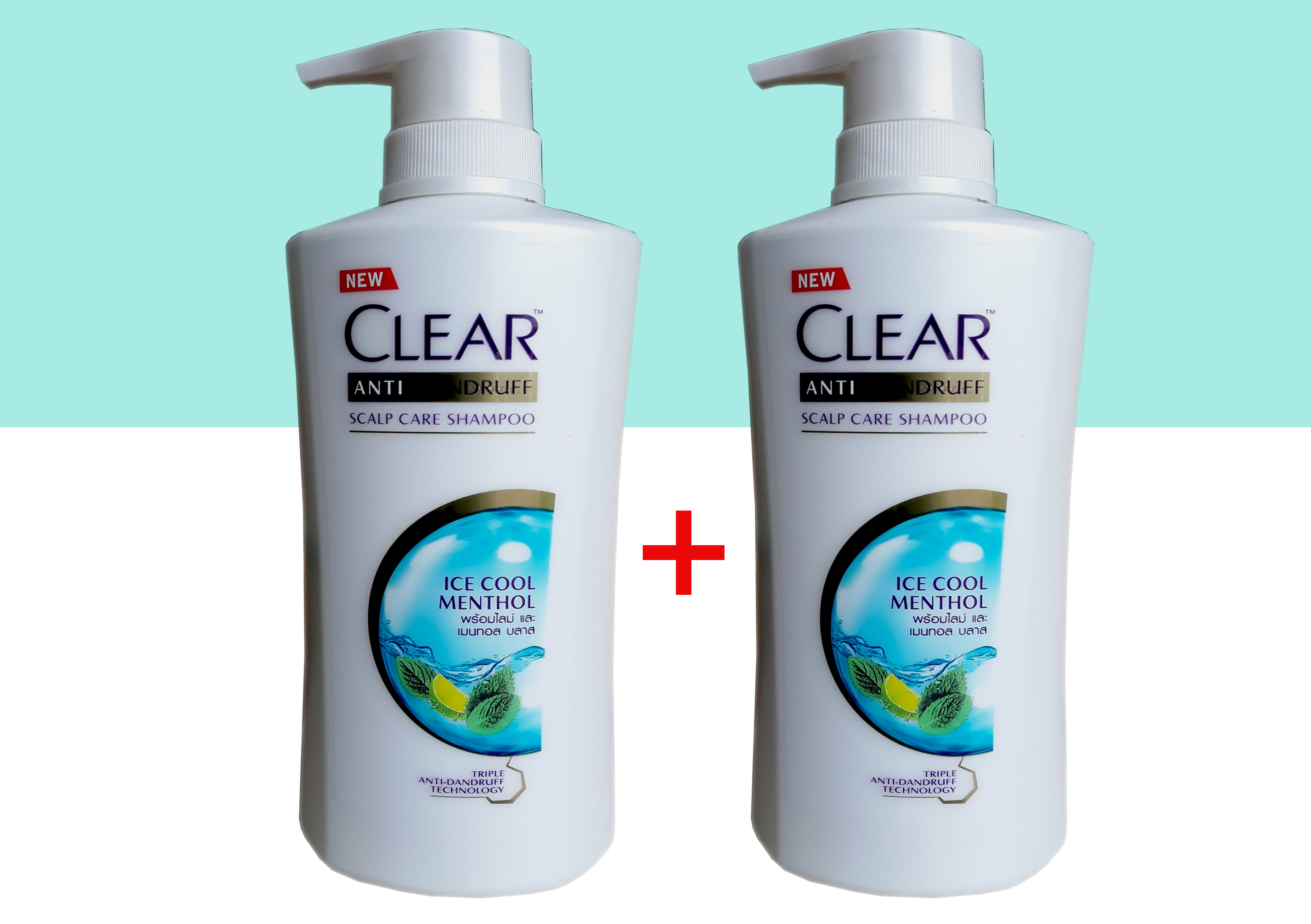 Bộ 2 chai dầu gội clear bạc hà 480ml + 480ml thái lan