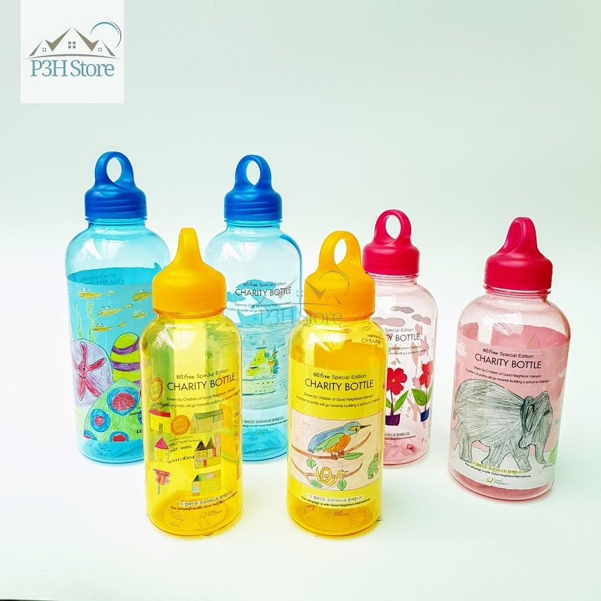 Bình nước cho bé đi học nhựa tritan lock&lock charity bottle 350ml abf623 , 530ml abf624 ,700ml abf625