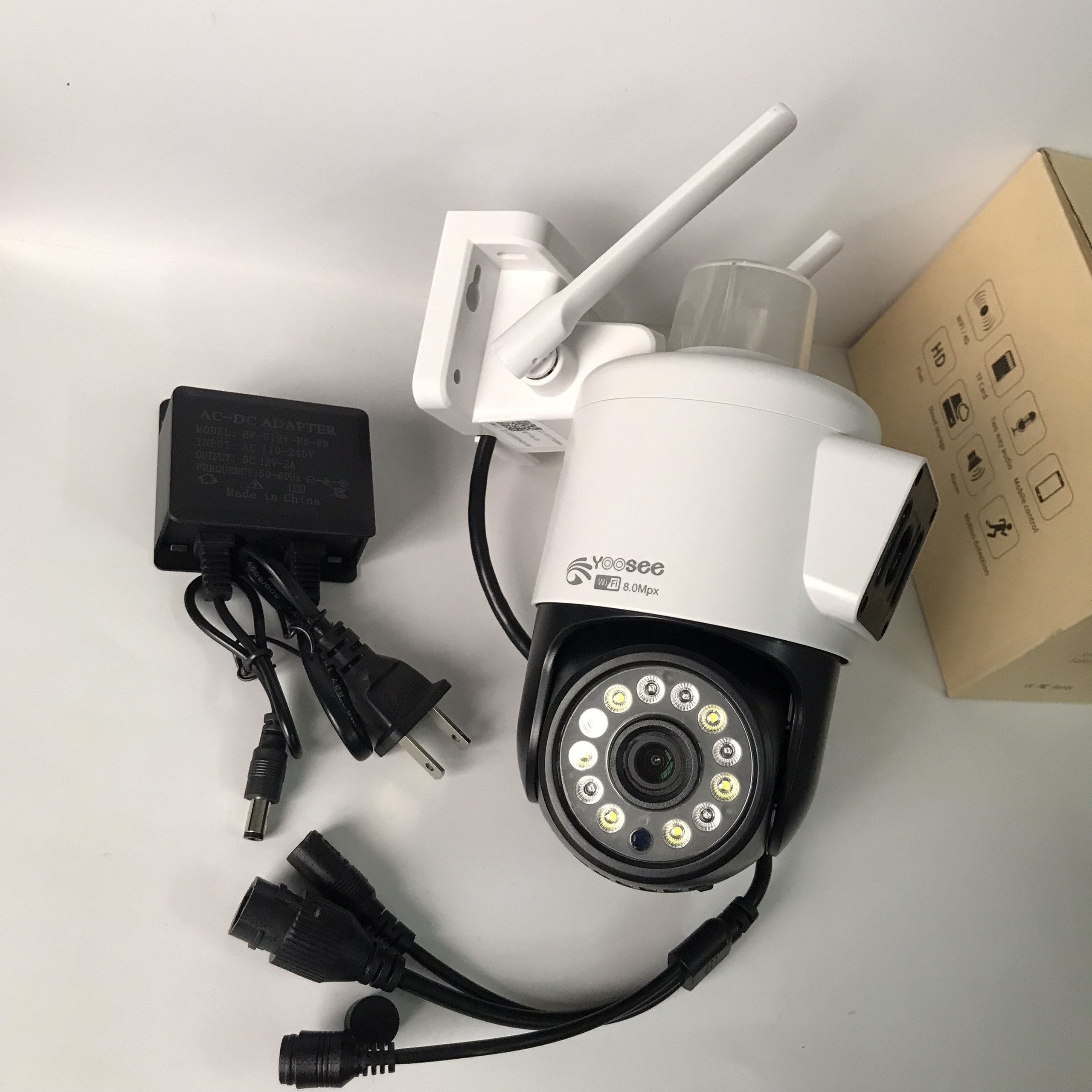 Camera yoosee wifi 2 mắt ngoài trời qpt36 xem 2 màn hình cùng lúc 6.0mpx giám sát ngoài trời chống nước ip66