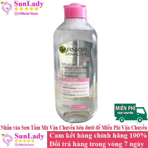Nước tẩy trang Garnier Skin Active 400ml - nội địa Pháp - màu hồng nhạt