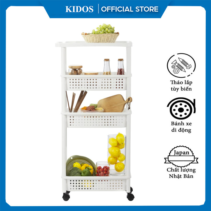[Xuất Nhật] Kệ Di Động inochi 4 tầng - Kệ phòng tắm đa năng có Bánh Xe 360 Tiện Dụng Phong Cách Hiện Đại