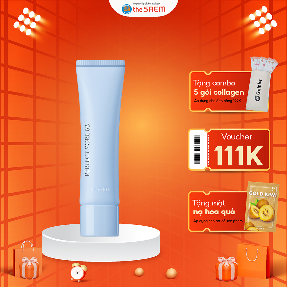 Kem nền kiềm dầu che phủ lỗ chân lông the saem saemmul perfect pore bb 01 light beige 30g
