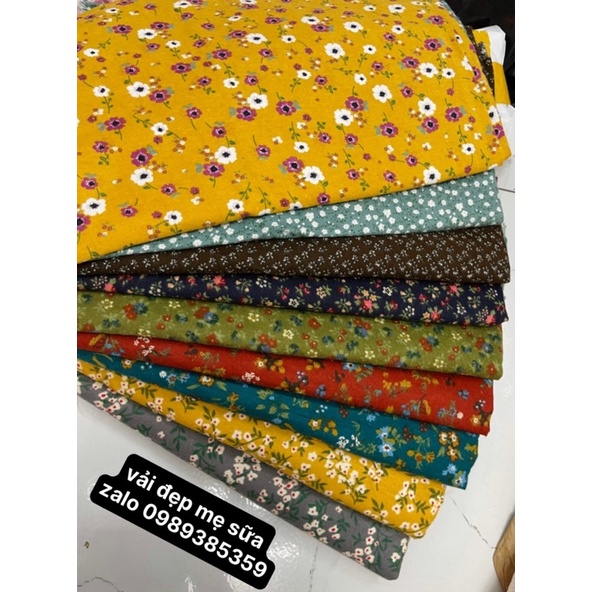 Vải thô cào bông mềm mịn mẫu tuyển chọn tông vintage may váy,áo mùa thu đông