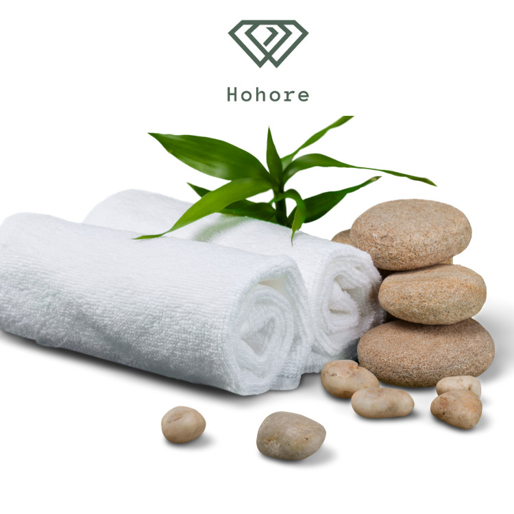 Khăn mặt khăn gội cotton màu trắng size: 34cm x 82cm / 40cm x 75cm dành cho khách sạn, Spa