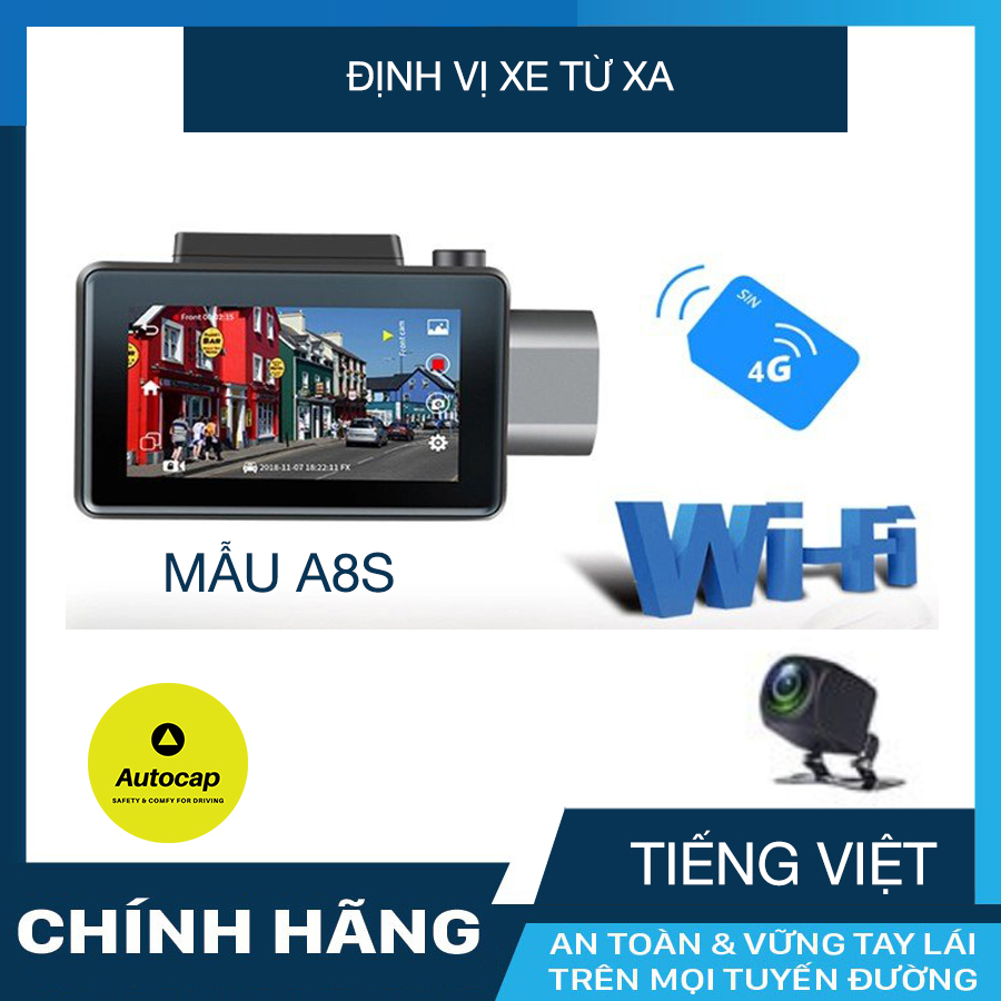 [Trả góp 0%]Camera hành trình A8s CARCAM định vị xe ô tô từ xa dẫn đường + thẻ nhớ 64/128 GB kèm sim 4G