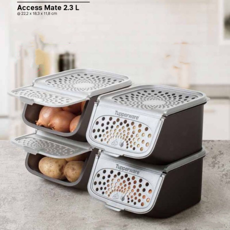 Hộp bảo quản thực phẩm, hộp đựng hành tỏi Access Mate 2.3L Tupperware chính hãng