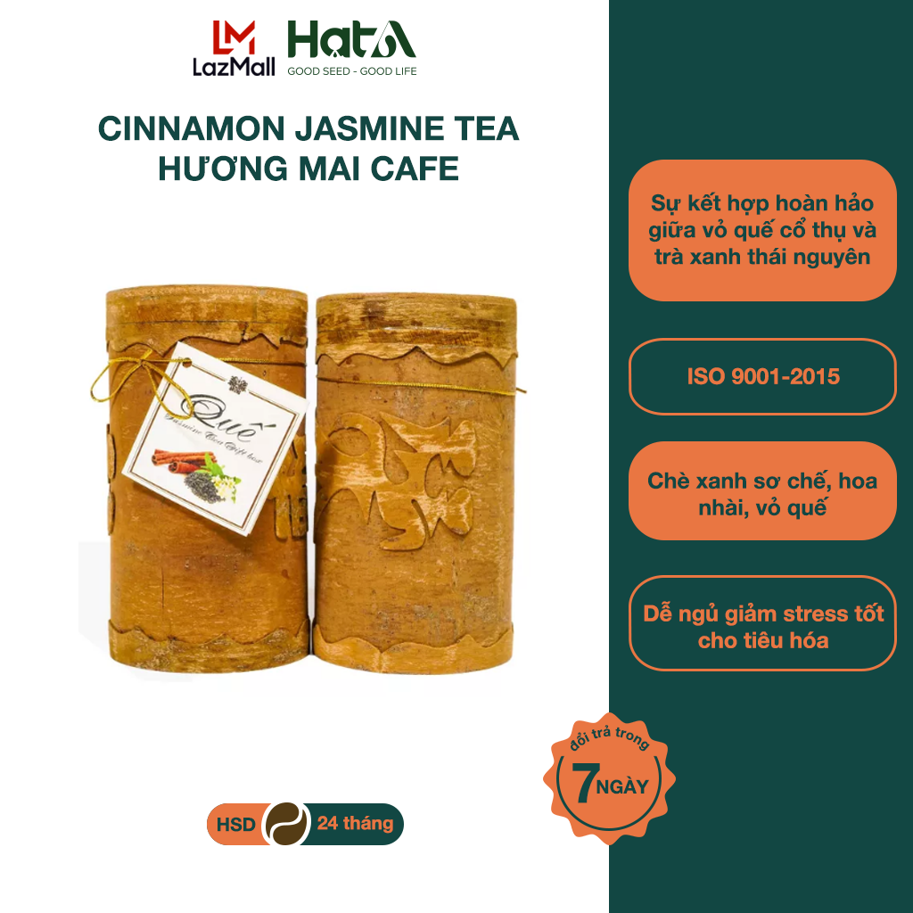 Trà Nhài Quế Hảo Hạng Hương Mai Cafe CINNAMON JASMINE TEA Kết Hợp Hoàn Hảo Giữa Vỏ Quế Cổ Thụ Và Hoa Nhài Cao Cấp 150g