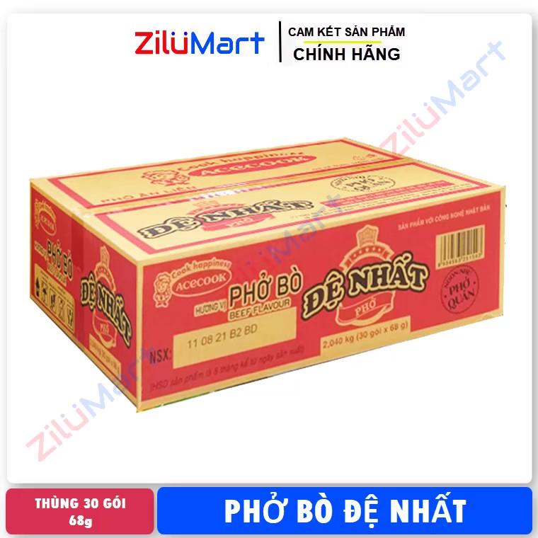 Phở Đệ Nhất vị bò (thùng 30 gói) loại 68g