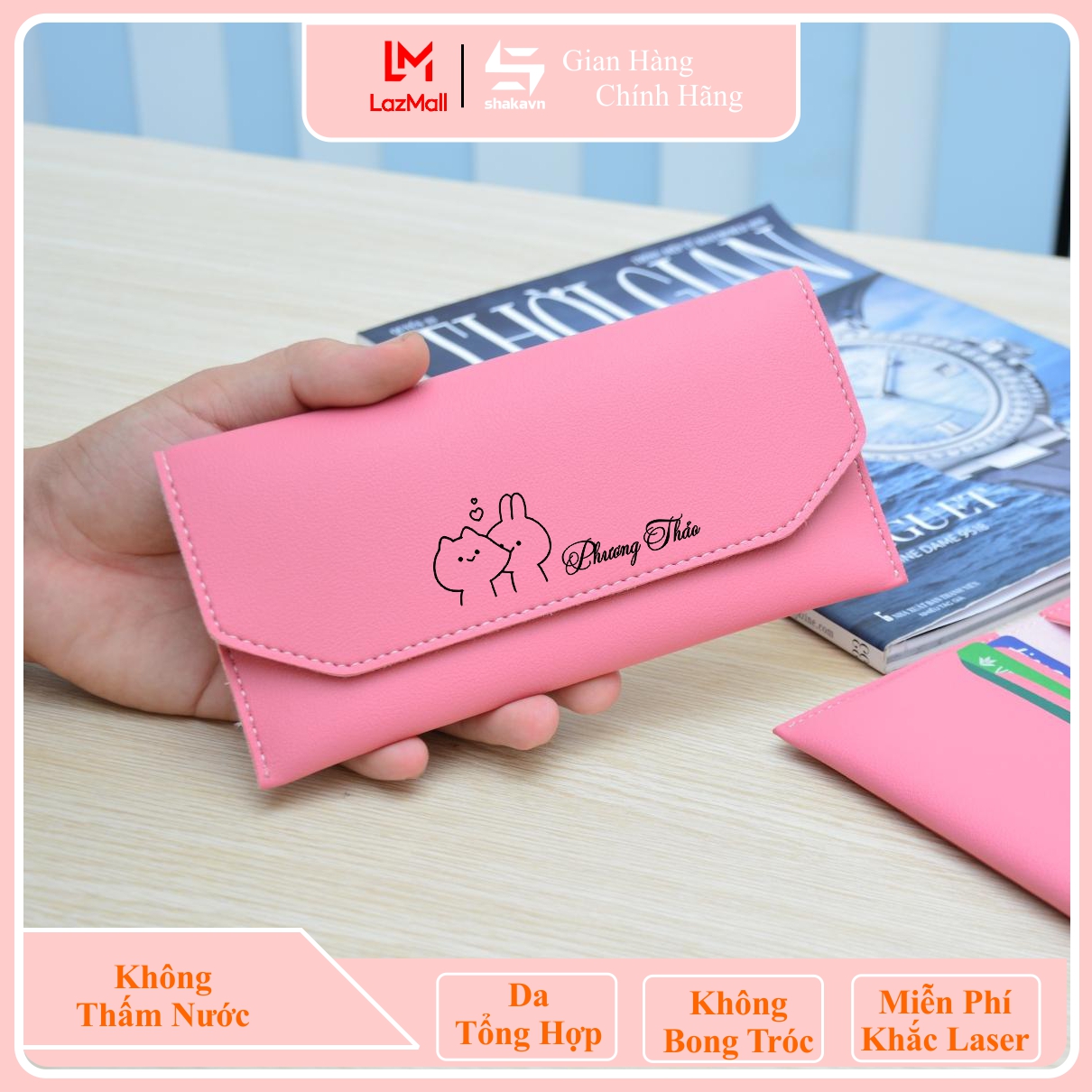 Ví Nữ Cầm Tay - Ví Nữ Khắc Tên Theo Yêu Cầu Shakavn (Nhiều Màu)