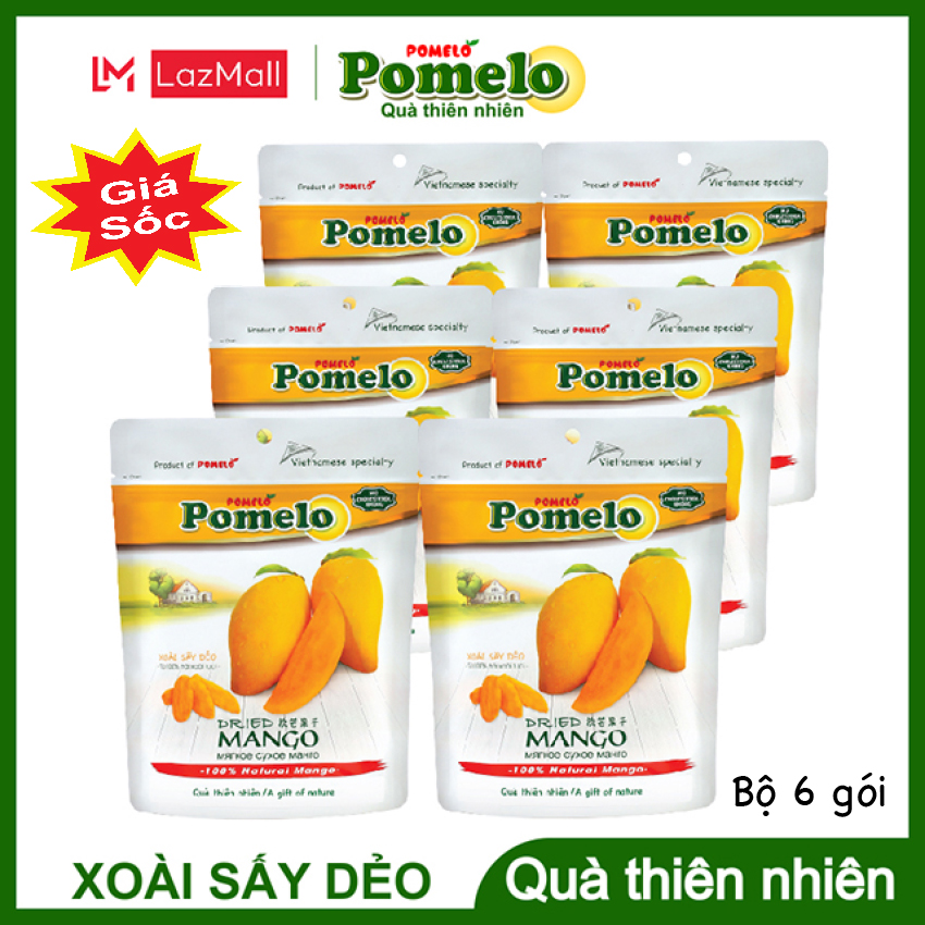 [CAO CẤP-Bộ 6 gói x 90g] Xoài sấy Dẻo POMELO - Soft Dried Mango - Trái Cây Sấy - Đặc Sản